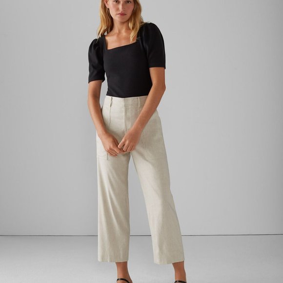 CLUB MONACO Hadarahh Pants in Flax Linen Pants Straight Leg - Picture 1 of 15